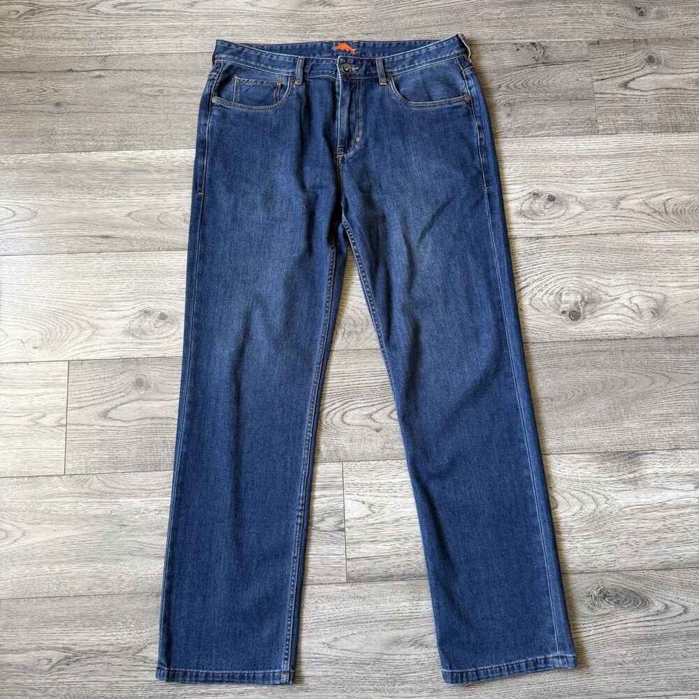 Tommy Bahama Men's Straight Leg Jeans Dark Blue Wash Denim Size 36x32
